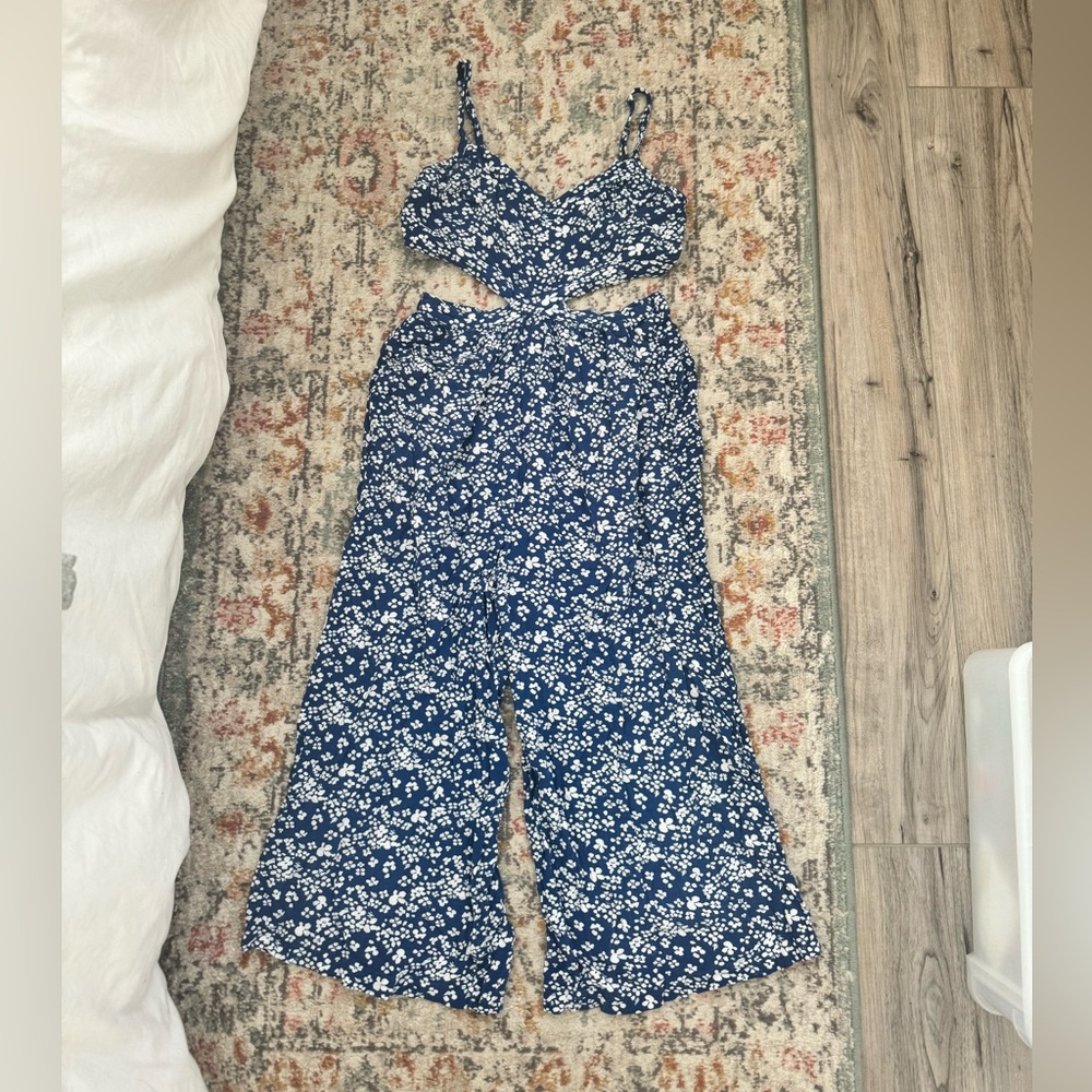 Cut out floral jumpsuit